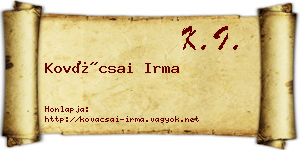 Kovácsai Irma névjegykártya